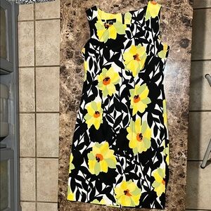 Alyx Black and Yellow Floral Midi Dress